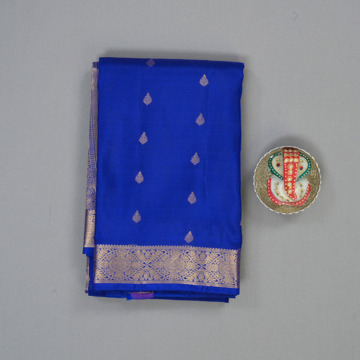 Hayagrivas Handloom MS Blue Kanjivaram Silk Saree KBF50D19-8