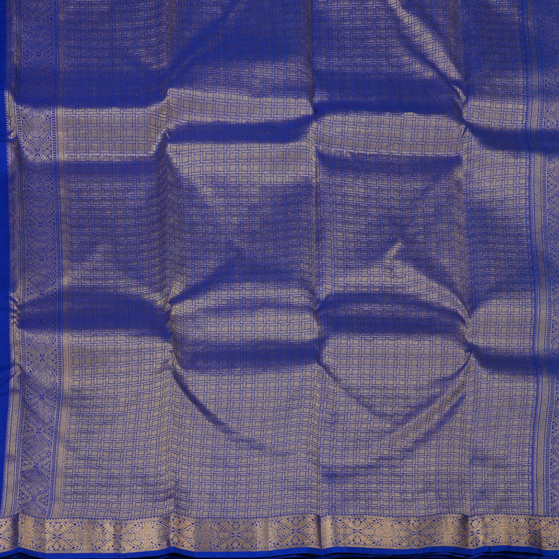 Hayagrivas Handloom MS Blue Kanjivaram Silk Saree KBF50D19-8
