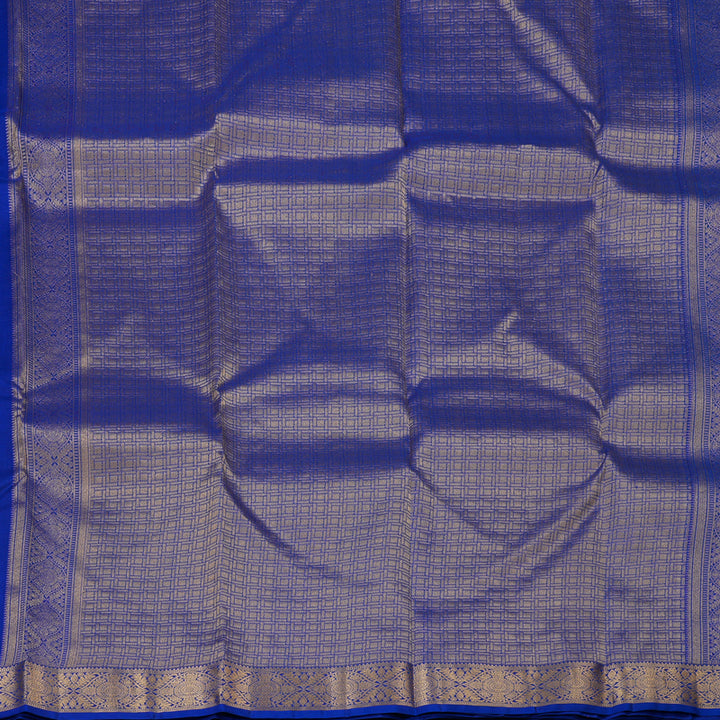Hayagrivas Handloom MS Blue Kanjivaram Silk Saree KBF50D19-8