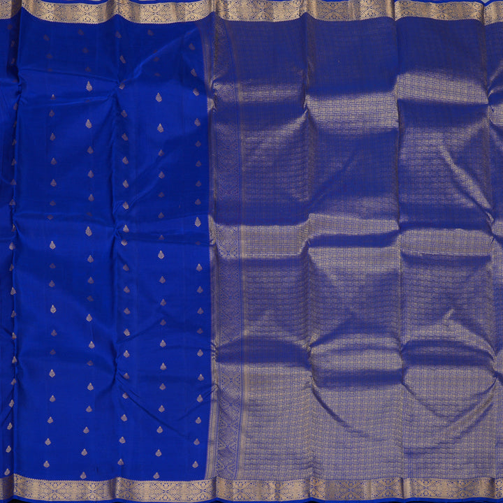 Hayagrivas Handloom MS Blue Kanjivaram Silk Saree KBF50D19-8