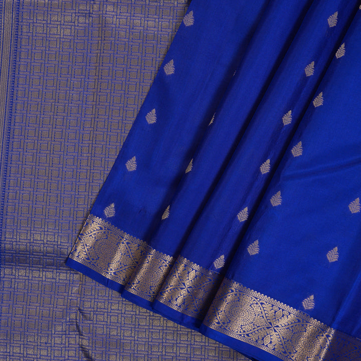 Hayagrivas Handloom MS Blue Kanjivaram Silk Saree KBF50D19-8