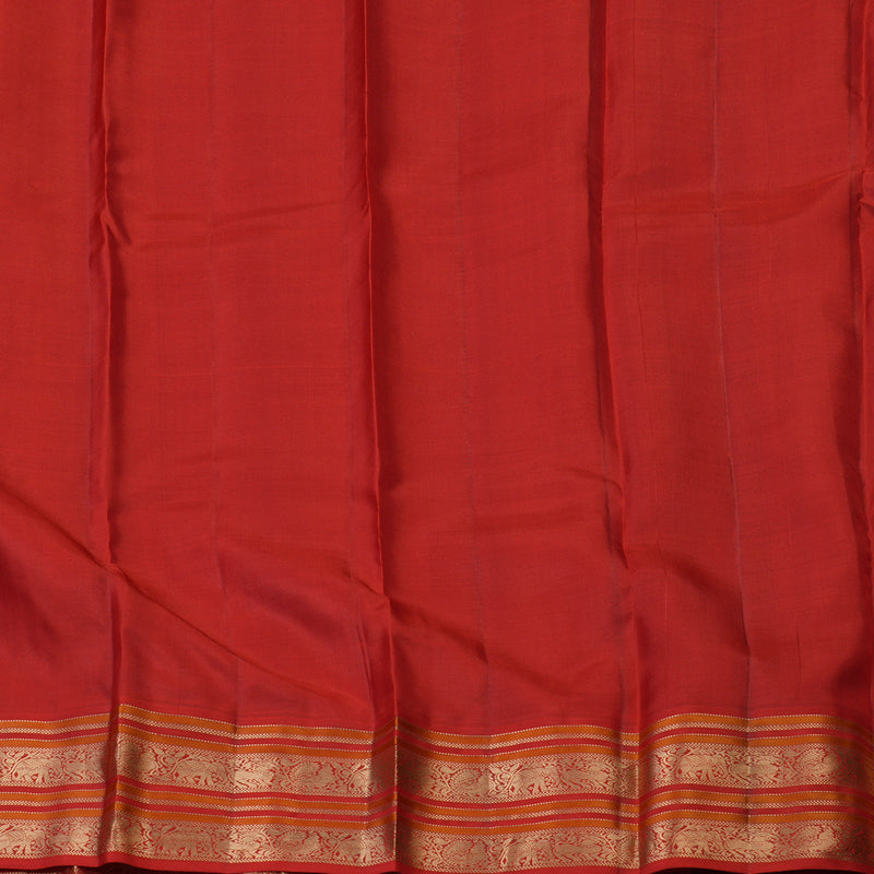 Hayagrivas Handloom Royal Blue Kanjivaram Silk Saree with Red Border KBF50D20-6
