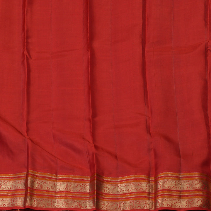 Hayagrivas Handloom Royal Blue Kanjivaram Silk Saree with Red Border KBF50D20-6
