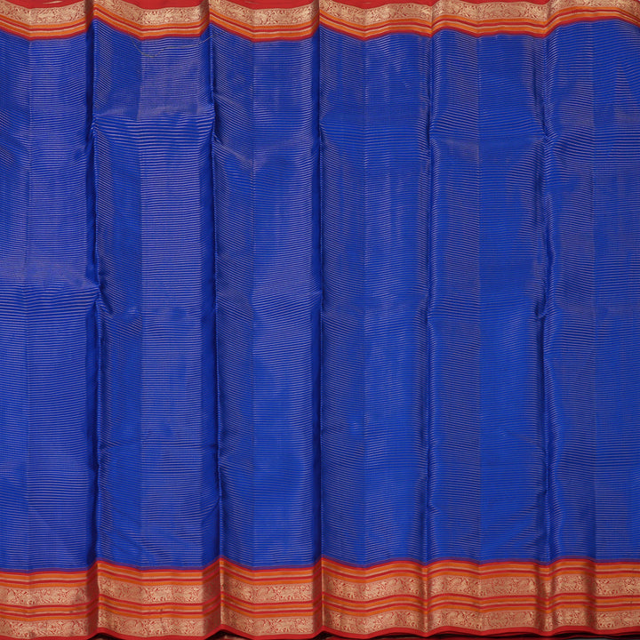 Hayagrivas Handloom Royal Blue Kanjivaram Silk Saree with Red Border KBF50D20-6