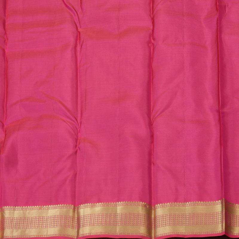 Hayagrivas Handloom Parrot Green Kanjivaram Silk Saree with Pink Border KBF50D22-4