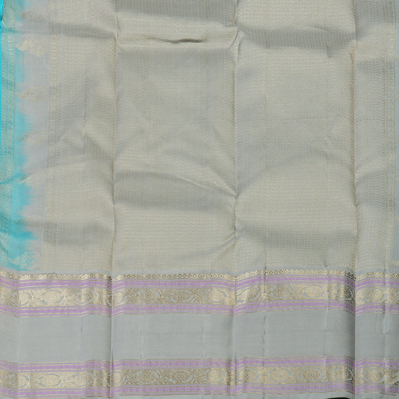 Hayagrivas Handloom Sky Blue Kanjivaram Silk Saree KBF50D25-3