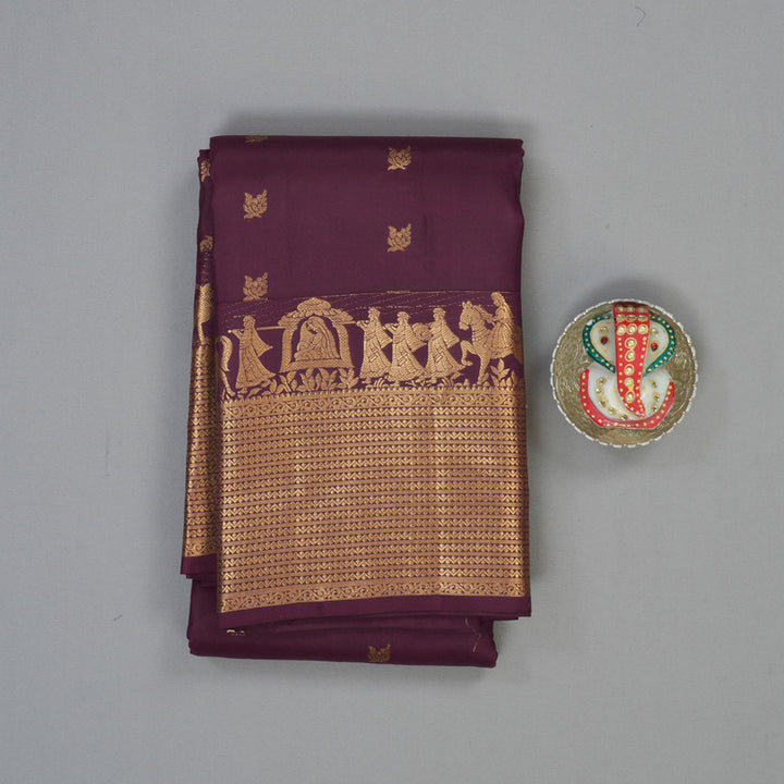 Hayagrivas Handloom Burgundy Kanjivaram Silk Saree KBF50D27-10