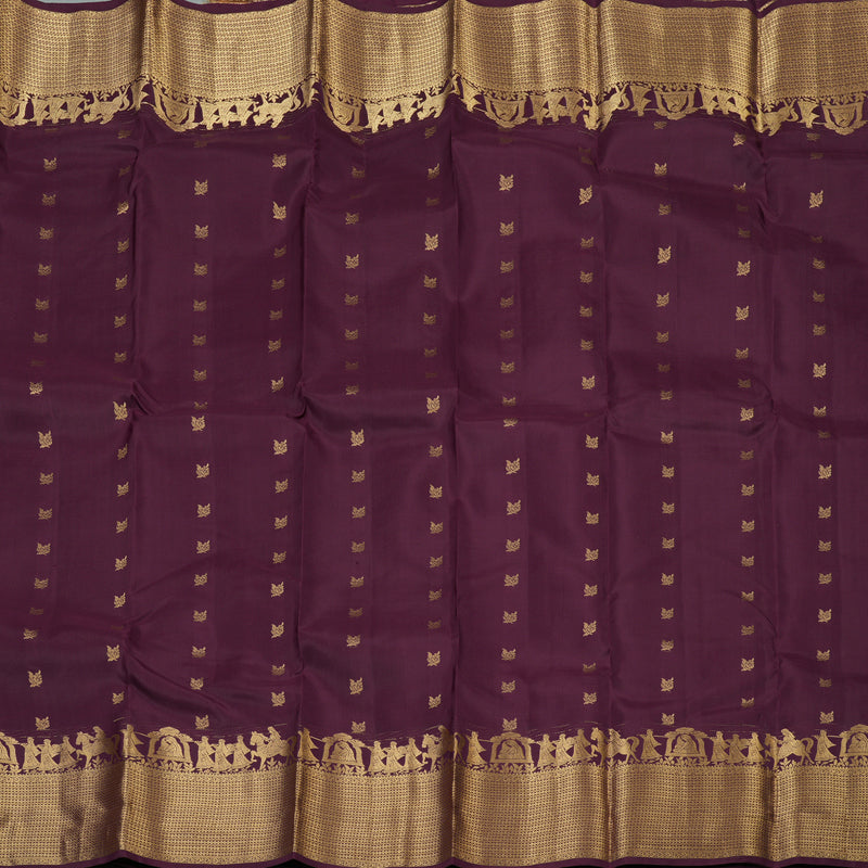 Hayagrivas Handloom Burgundy Kanjivaram Silk Saree KBF50D27-10