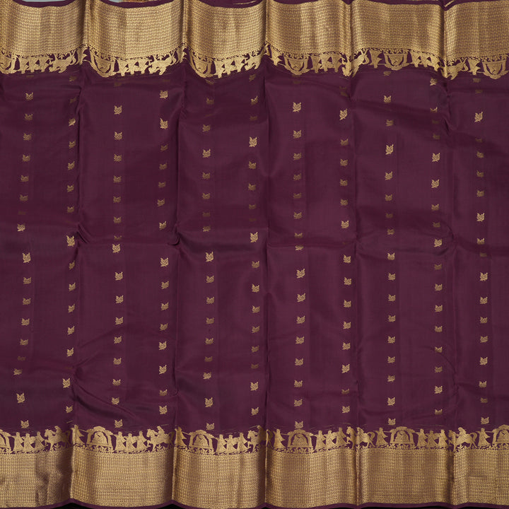 Hayagrivas Handloom Burgundy Kanjivaram Silk Saree KBF50D27-10