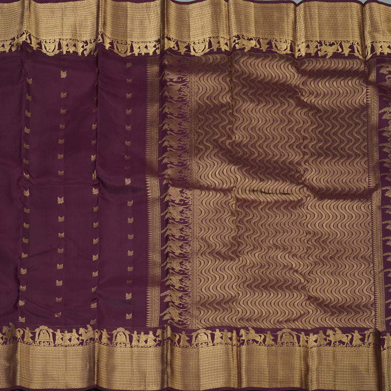 Hayagrivas Handloom Burgundy Kanjivaram Silk Saree KBF50D27-10