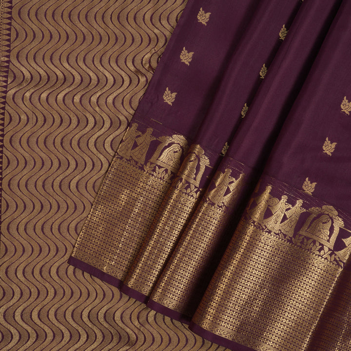 Hayagrivas Handloom Burgundy Kanjivaram Silk Saree KBF50D27-10