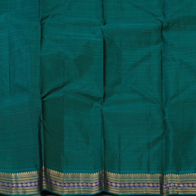 Hayagrivas Handloom Olive Green Kanjivaram Silk Saree with Teal Green Border KBF50D3-1
