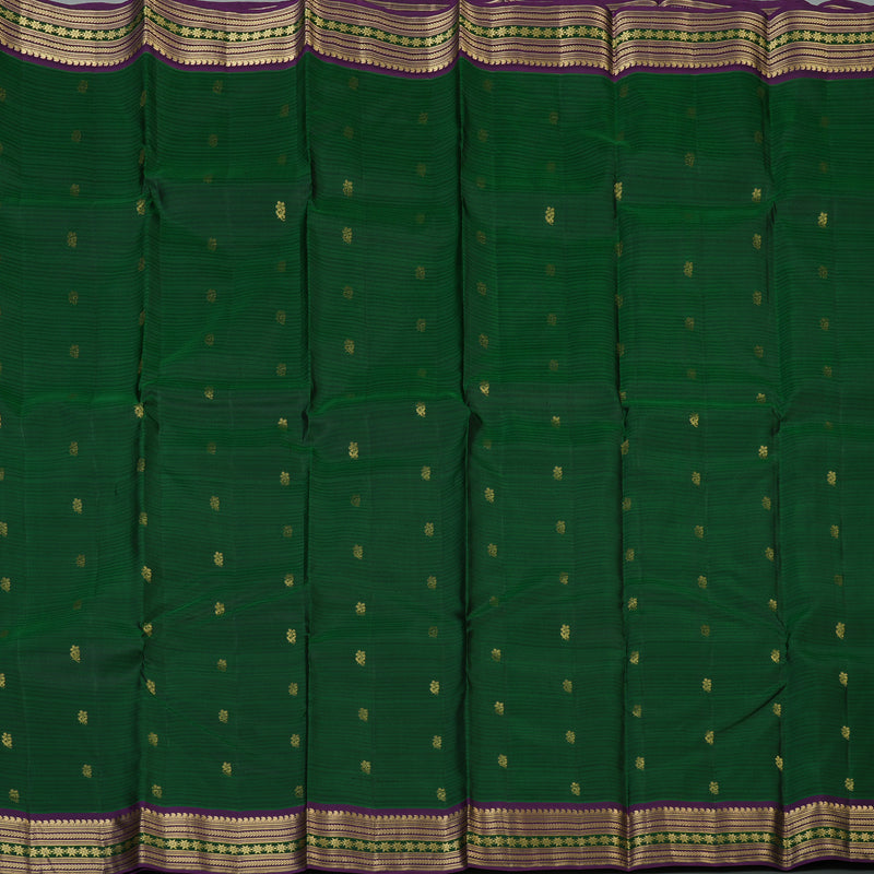 Hayagrivas Handloom Bottle Green Kanjivaram Silk Saree with Violet Border KBF50D3-8