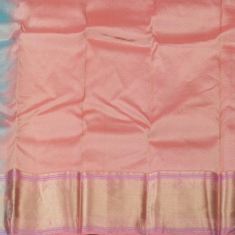 Hayagrivas Handloom Sky Blue Kanjivaram Silk Saree KBF50D8-2