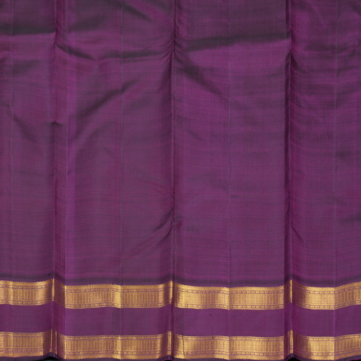 Hayagrivas Handloom Beige Kanjivaram Silk Saree with Purple Border KBF510F10-1