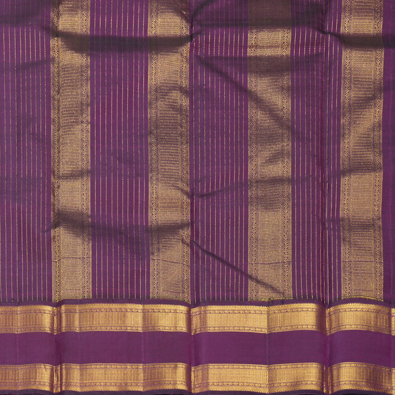 Hayagrivas Handloom Beige Kanjivaram Silk Saree with Purple Border KBF510F10-1