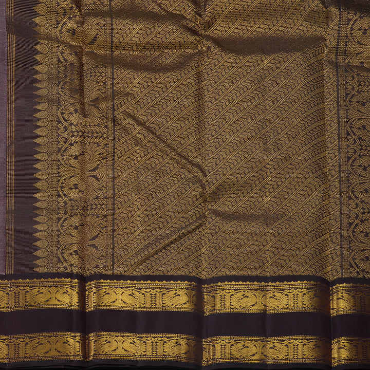Hayagrivas Handloom Lilac Kanjivaram Silk Saree with Deep Wine Border KBF510F11-1