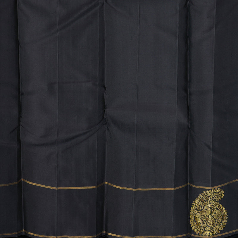 Hayagrivas Handloom Bottle Green Kanjivaram Silk Saree with Black Border KBF510F12-1