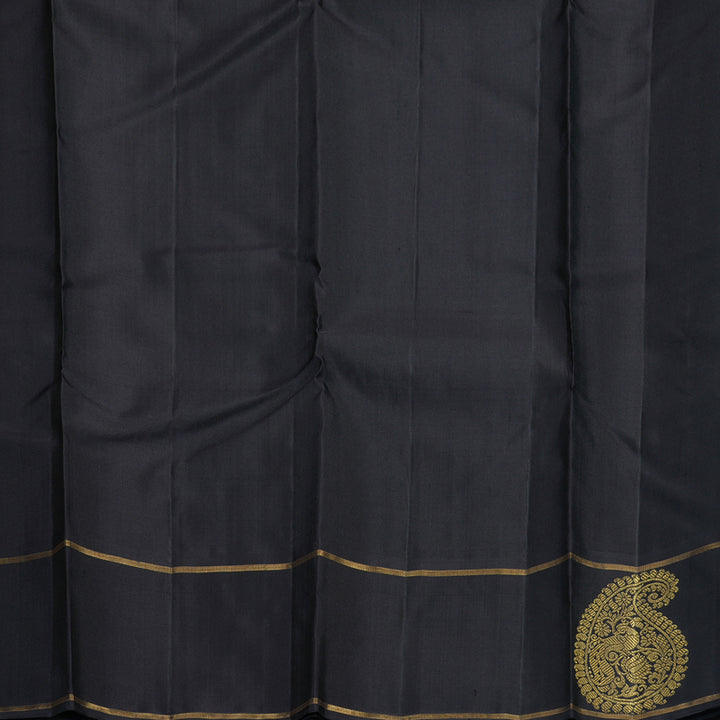 Hayagrivas Handloom Bottle Green Kanjivaram Silk Saree with Black Border KBF510F12-1