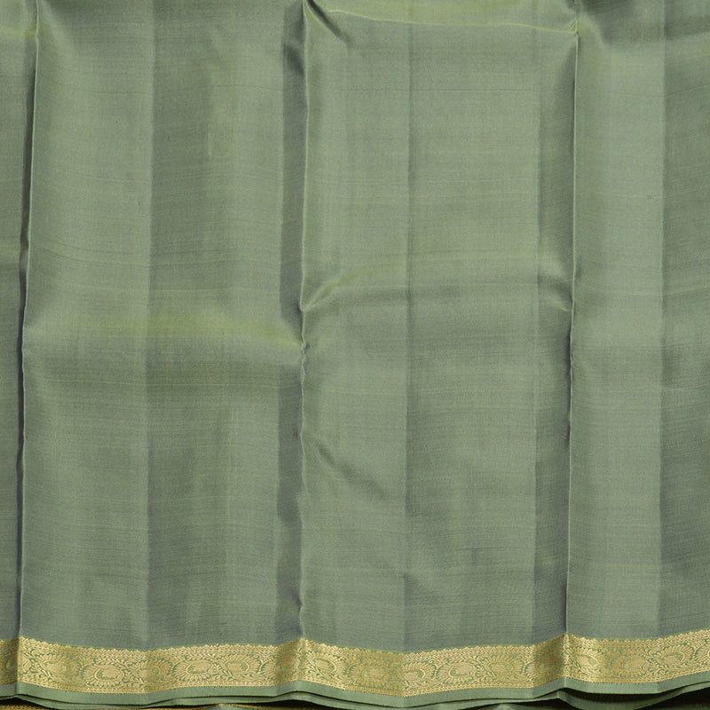 Hayagrivas Handloom Navy Blue Kanjivaram Silk Saree with Elaichi Green Border KBF511F1-5