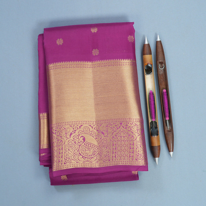 Hayagrivas Handloom Vadamalli Purple Kanjivaram Silk Saree KBF511F4-1