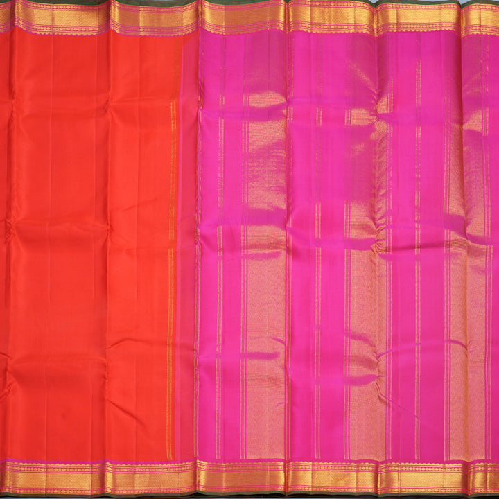 Hayagrivas Handloom Red Kanjivaram Silk Saree with Border KBF512F3-2