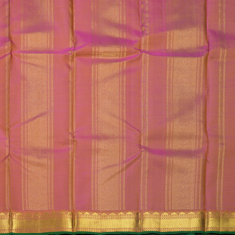 Hayagrivas Handloom Mustard Yellow Kanjivaram Silk Saree with Pink Border KBF512F3-5