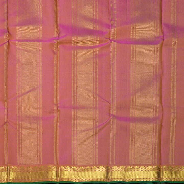 Hayagrivas Handloom Mustard Yellow Kanjivaram Silk Saree with Pink Border KBF512F3-5