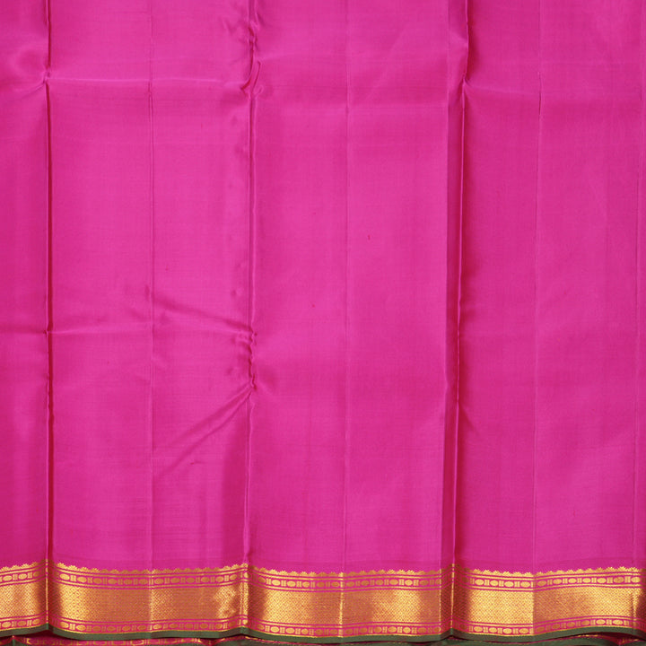 Hayagrivas Handloom Maroon Kanjivaram Silk Saree with Pink Border KBF512F3-6