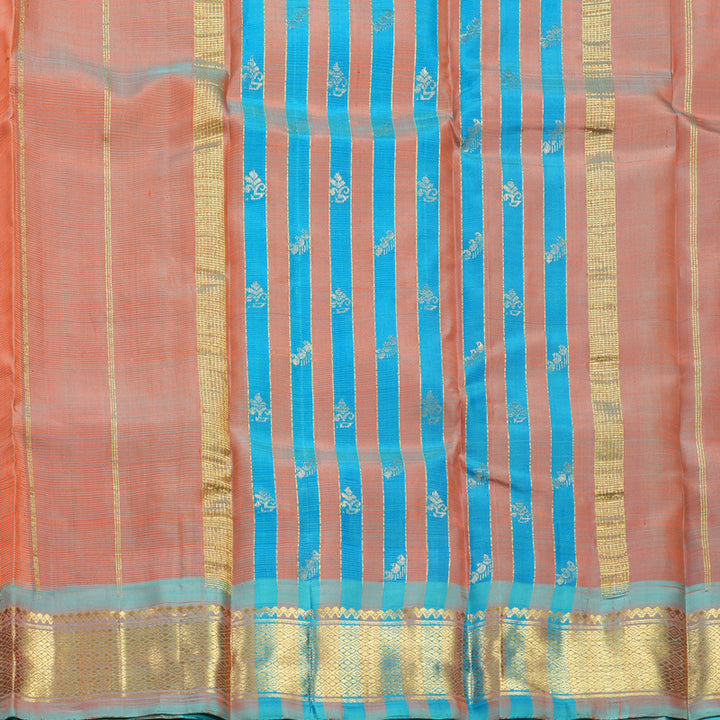 Hayagrivas Half-White Pure One-sided Border Kanjivaram Silk Saree KBF513F1-4