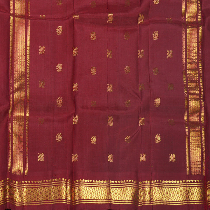 Hayagrivas Fluorescent Green Pure One-sided Border Kanjivaram Silk Saree KBF514F2-3