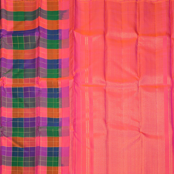 Hayagrivas Handloom Multicolour Checks Kanjivaram Silk Saree KBF515G1-1