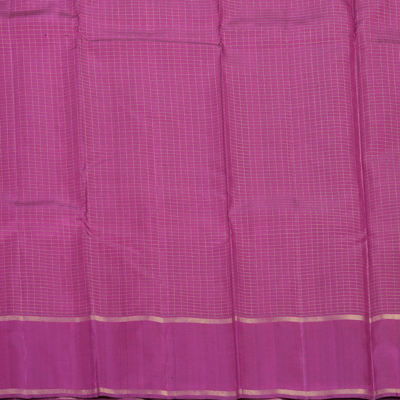 Hayagrivas Handloom Orangish-Pink Kanjivaram Silk Saree with Purple Border KBF515G2-1
