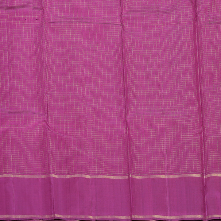 Hayagrivas Handloom Orangish-Pink Kanjivaram Silk Saree with Purple Border KBF515G2-1