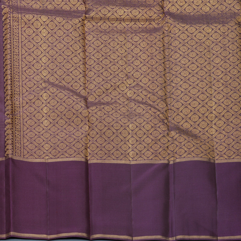 Hayagrivas Handloom Honey Shade Kanjivaram Silk Saree with Dark Purple Border KBF515G2-2