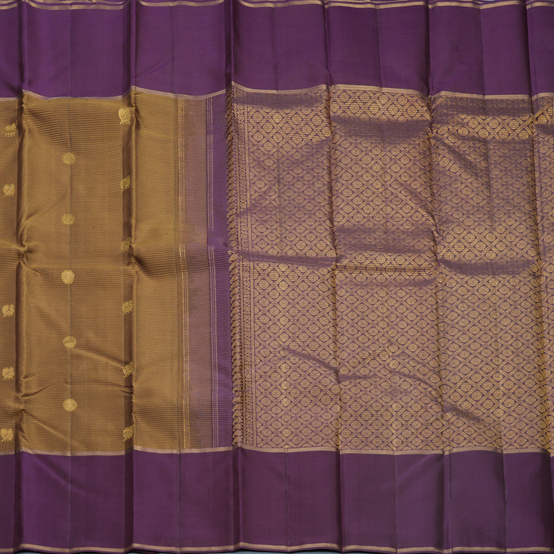 Hayagrivas Handloom Honey Shade Kanjivaram Silk Saree with Dark Purple Border KBF515G2-2