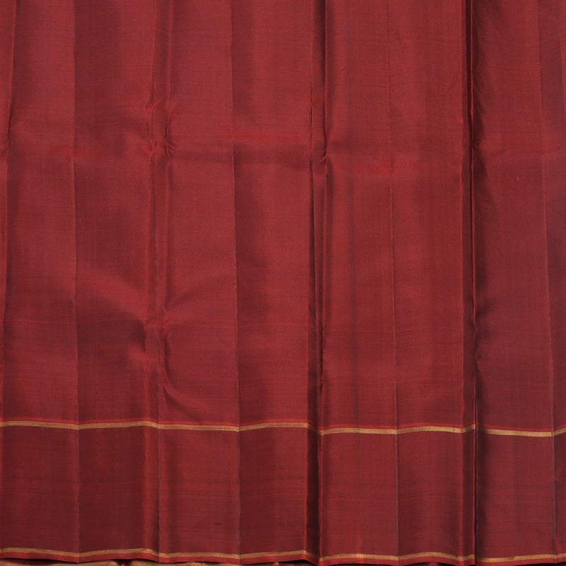 Hayagrivas Handloom Chocolate Brown Kanjivaram Silk Saree with Araku Maroon Border KBF515G3-2