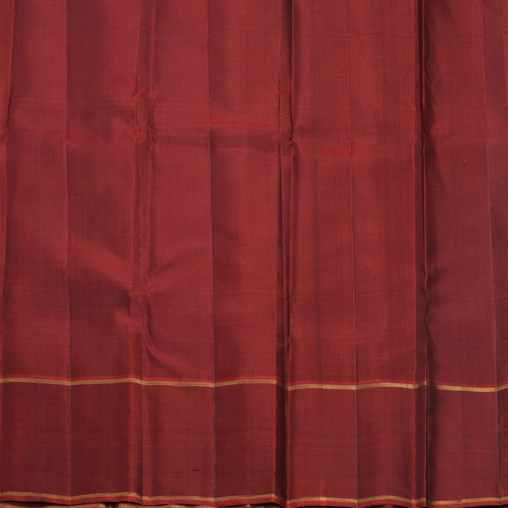 Hayagrivas Handloom Chocolate Brown Kanjivaram Silk Saree with Araku Maroon Border KBF515G3-2