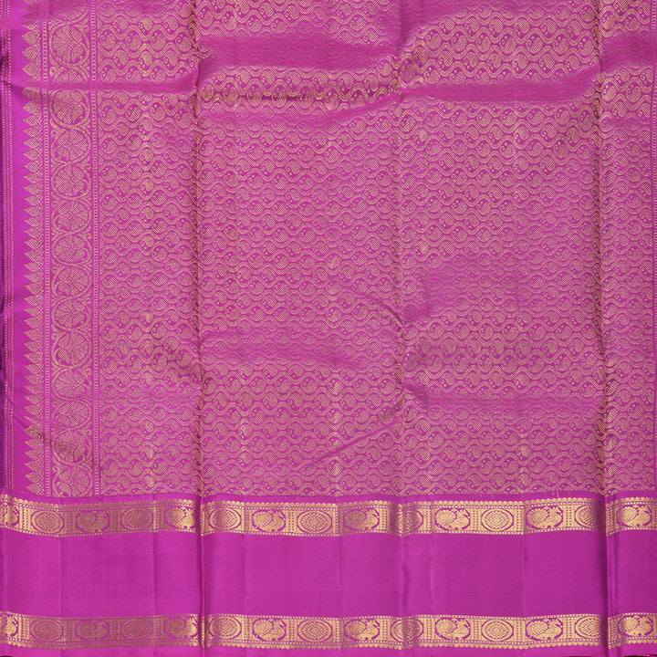 Hayagrivas Handloom Dark Purple Kanjivaram Silk Saree with Magenta Border KBF515G5-3