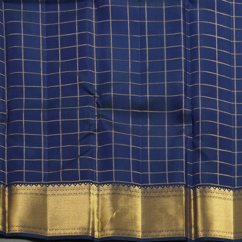 Hayagrivas Handloom Peacock Green Kanjivaram Silk Saree with Border KBF515G5-4