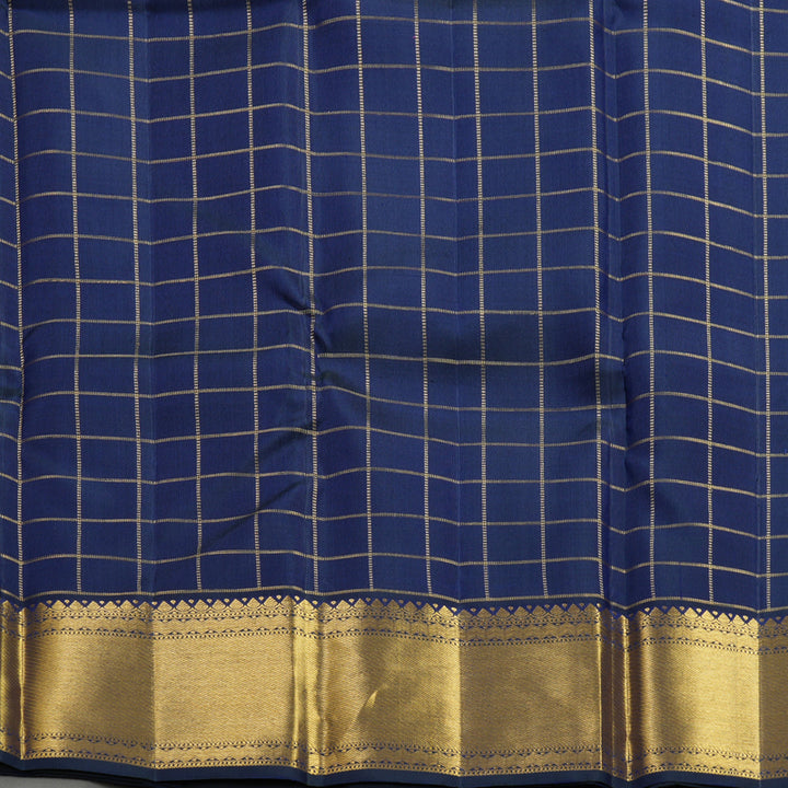 Hayagrivas Handloom Peacock Green Kanjivaram Silk Saree with Border KBF515G5-4
