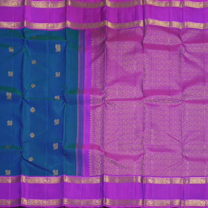 Hayagrivas Handloom Mayilkazhuthu Kanjivaram Silk Saree with Purple Border KBF515G5-5