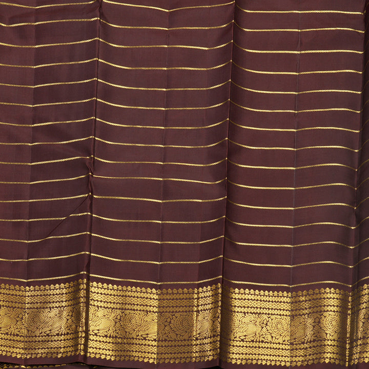 Hayagrivas Handloom Dark Brown Kanjivaram Silk Saree KBF515G6-5