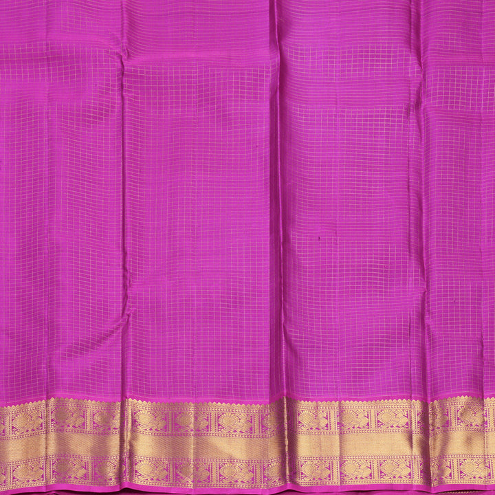 Hayagrivas Handloom Nagapazham Kanjivaram Silk Saree with Magenta-Pink Border KBF515G6-6