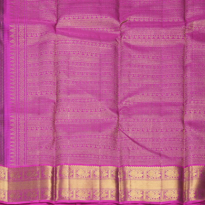 Hayagrivas Handloom Nagapazham Kanjivaram Silk Saree with Magenta-Pink Border KBF515G6-6