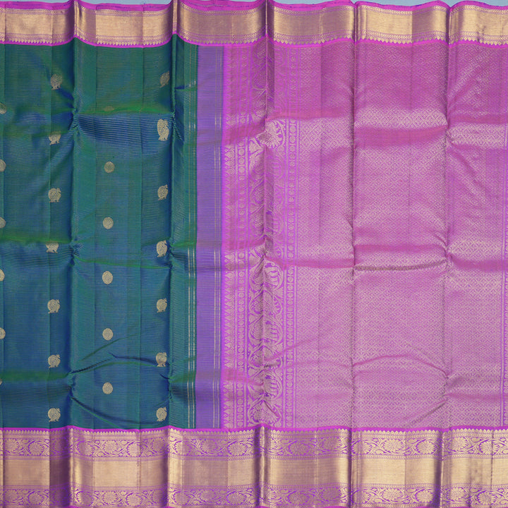 Hayagrivas Handloom Mayilkazhuthu Kanjiaram Silk Saree with Purple Border KBF515G7-1