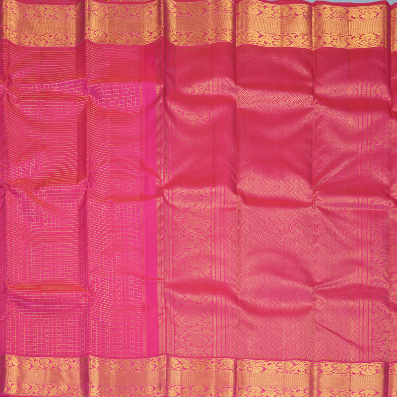 Hayagrivas Handloom Rani Pink Kanjivaram Silk Saree KBF515G7-5