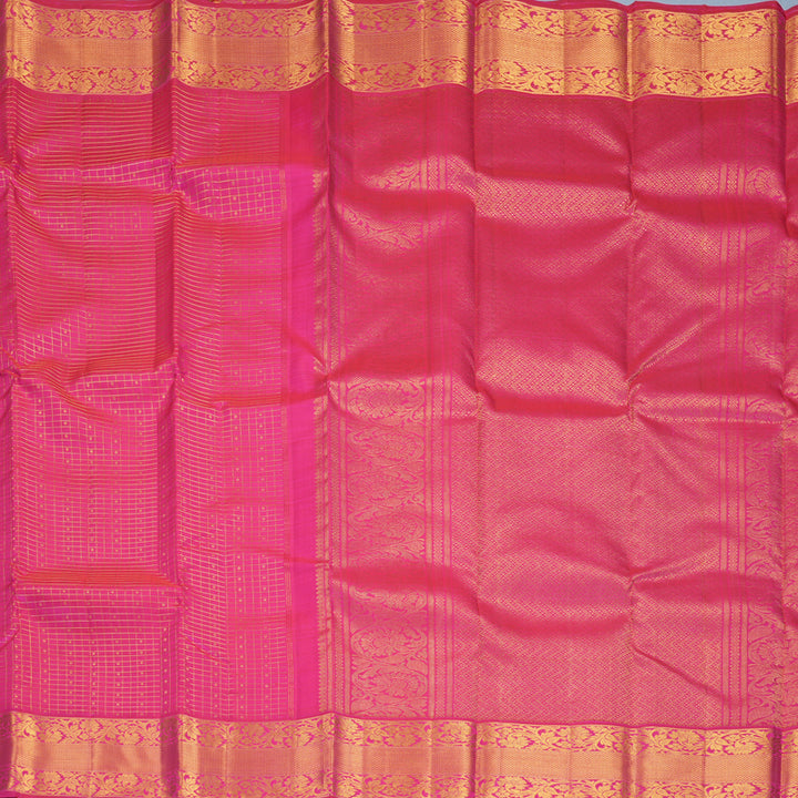 Hayagrivas Handloom Rani Pink Kanjivaram Silk Saree KBF515G7-5