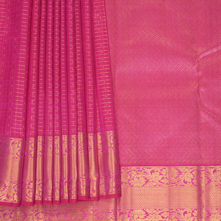 Hayagrivas Handloom Rani Pink Kanjivaram Silk Saree KBF515G7-5