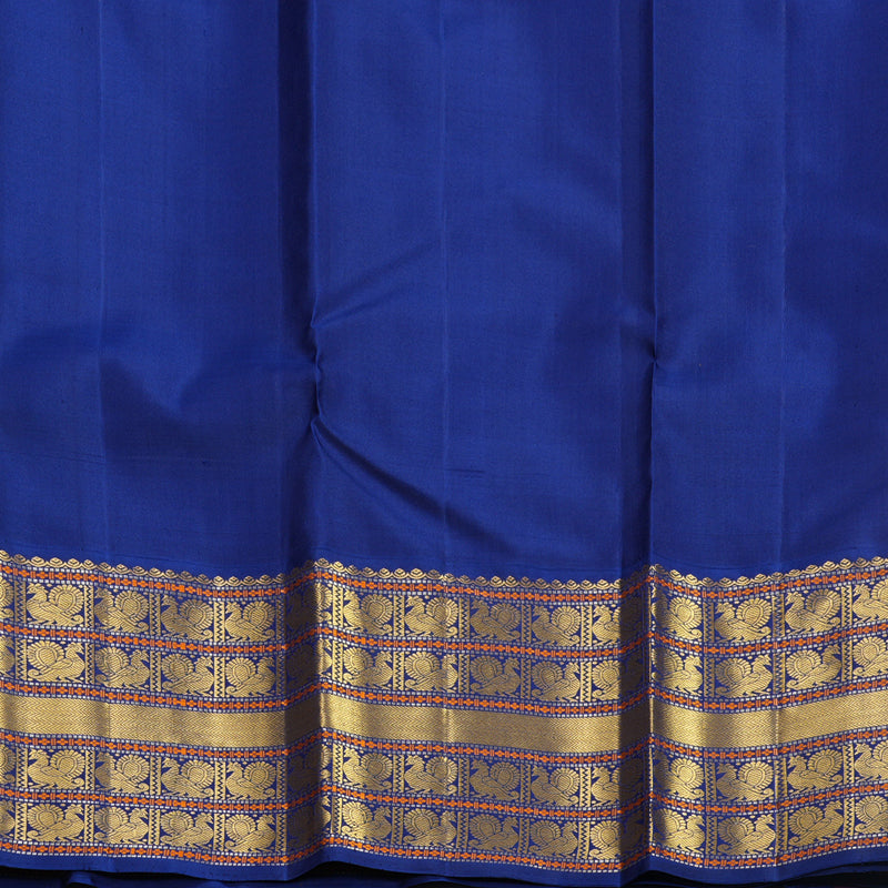 Hayagrivas Handloom Red Kanjivaram Silk Saree with Blue Border KBF515G9-1